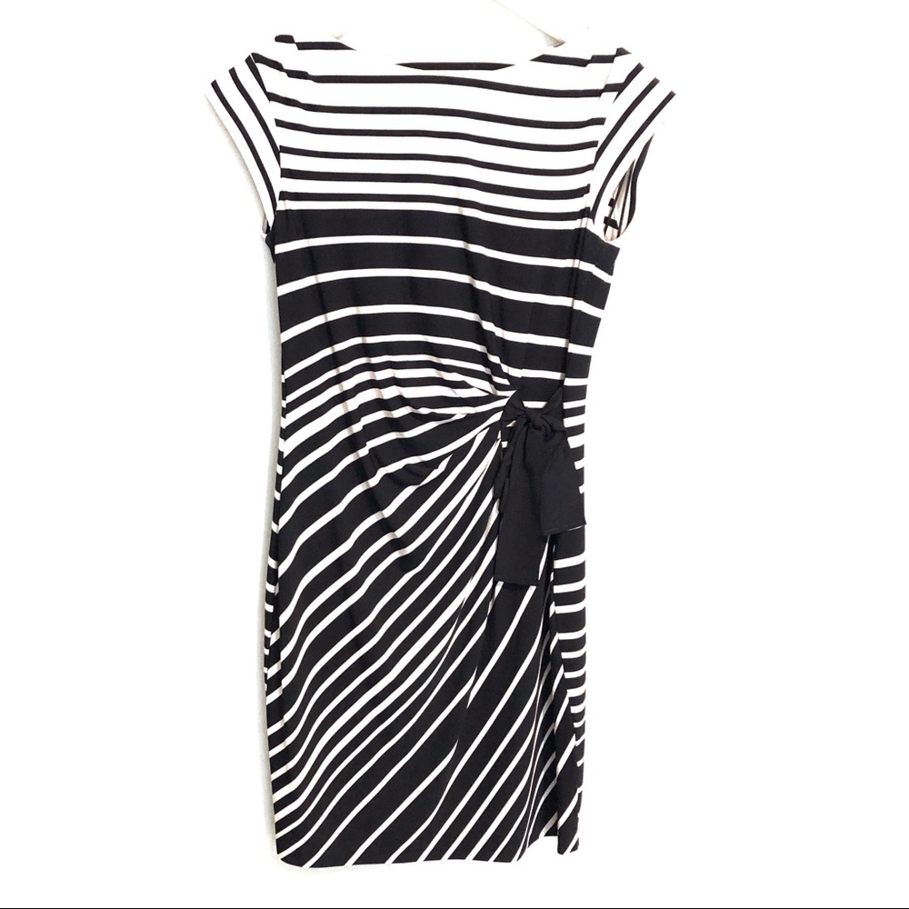 Navy and white striped wrap dress | size 8